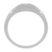 1950's Design Men's Mid Century Retro Moderne Diamond Ring in White Gold