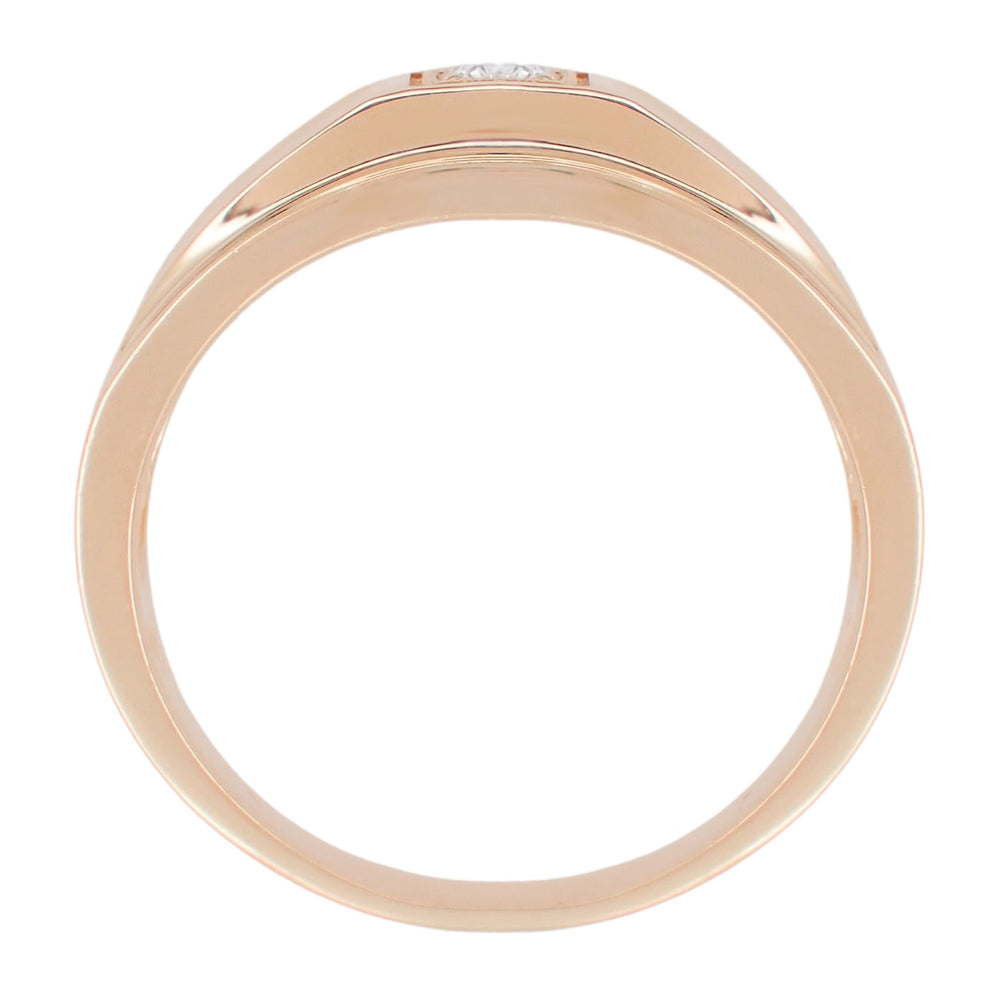 1950's Men's Rose Gold Retro Modern Diamond Ring - Item: MR116R-LC - Image: 2