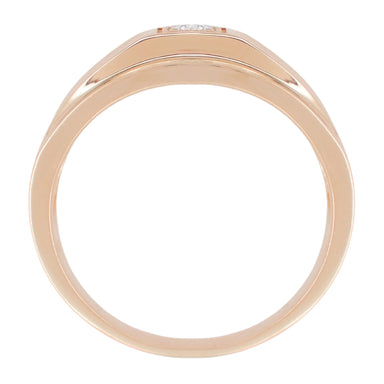 1950's Men's Rose Gold Retro Modern Diamond Ring - alternate view