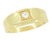 Yellow Gold Men's 1950's Retro Moderne Diamond Ring - Natural or Lab Created Diamond