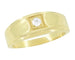 Yellow Gold Men's 1950's Retro Moderne Diamond Ring - Natural or Lab Grown Diamond