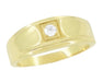 Yellow Gold Men's 1950's Retro Moderne Diamond Ring - Natural or Lab Grown Diamond