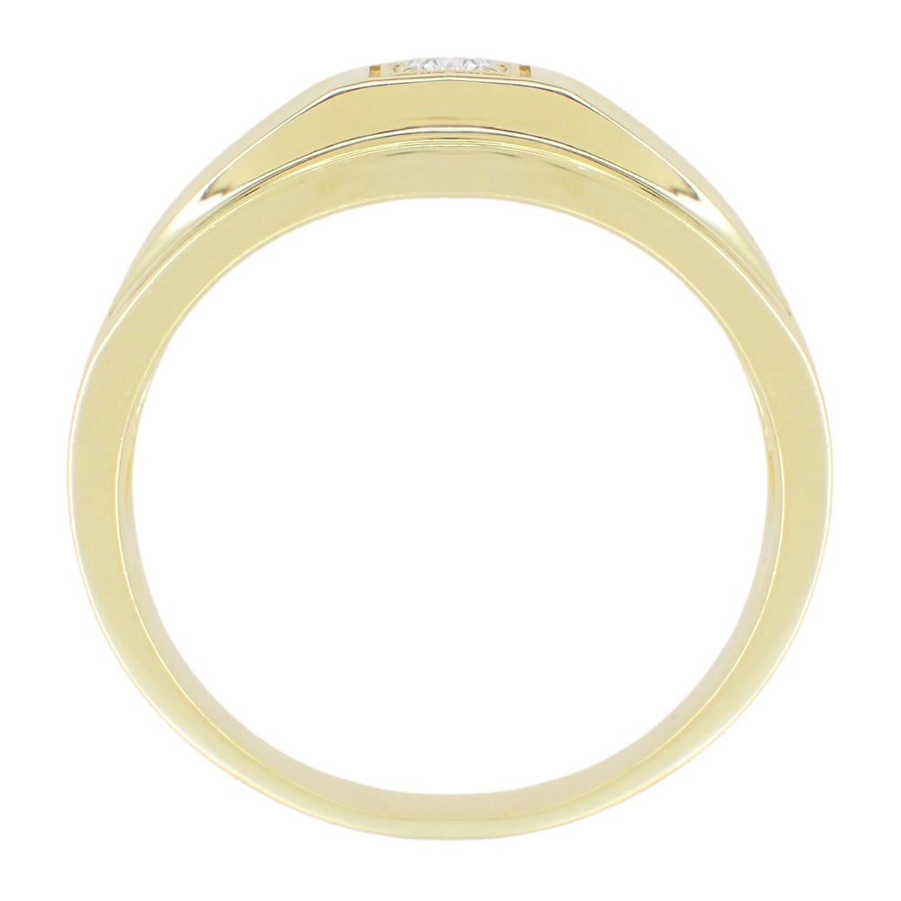 Yellow Gold Men's 1950's Retro Moderne Diamond Ring - Natural or Lab Grown Diamond - Item: MR116Y10-LC - Image: 2