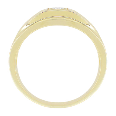 Yellow Gold Men's 1950's Retro Moderne Diamond Ring - Natural or Lab Grown Diamond - alternate view