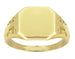 Men's Victorian Square Signet Ring in Yellow Gold with Engraved Shoulders