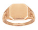 Victorian Nature Engraved Rose Gold Square Signet Ring