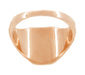 Victorian Nature Engraved Rose Gold Square Signet Ring