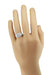 Antique Style Chased Victorian Square Signet Ring in White Gold