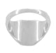 Antique Style Chased Victorian Square Signet Ring in White Gold