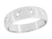 Retro 1950's Men's Tapered Starburst Diamond Wedding Band in White Gold - 7mm
