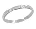 1930's Art Deco Geometric Flowers Wedding Band Ring in White Gold - 2.5mm Wide