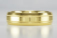 Mens 1960's Vintage Style Double Milgrain Center Wedding Band in Yellow Gold - 6mm