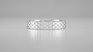 Mid Century Modern Platinum Basket Weave Wedding Ring - 4mm Wide