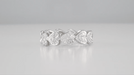 Mid Century Linked Hearts Vintage Diamond Wedding Band in Platinum - Size 5