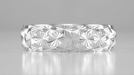 Mid Century Modern Vintage Starbursts Engraved Wedding Band in 10K or 14K White Gold - 6mm Wide