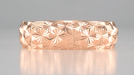 Mid Century Modern Engraved Starbursts Wedding Band in 14 Karat Rose Gold - 6mm Wide