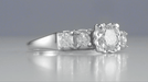 Mid Century 1950's Vintage Style Diamond Engagement Ring in 14 Karat White Gold