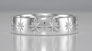 Mid Century Modern 1950's 8 Ray Stars Wedding Ring in Platinum 6mm in Motion - R1131P