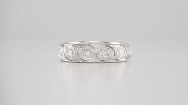 Milldale Retro Platinum Estate Eternity Diamond Wedding Band - Size 6.75 - alternate view