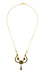 Victorian Bohemian Garnet Teardrop Necklace in Sterling Silver and Yellow Gold Vermeil - 16"