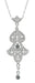 Black Pearl Edwadian Lavalier Antique Necklace in Sterling SIlver- N147SS