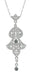 Edwardian Pearl Lavalier Drop Pendant Necklace in Sterling Silver