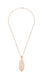 Rose Gold Filigree Leaf Diamond Pendant with Vintage Chain - N171RD