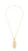 Art Deco Yellow Gold Vermeil Dangling Leaf Diamond Filigree Pendant Necklace