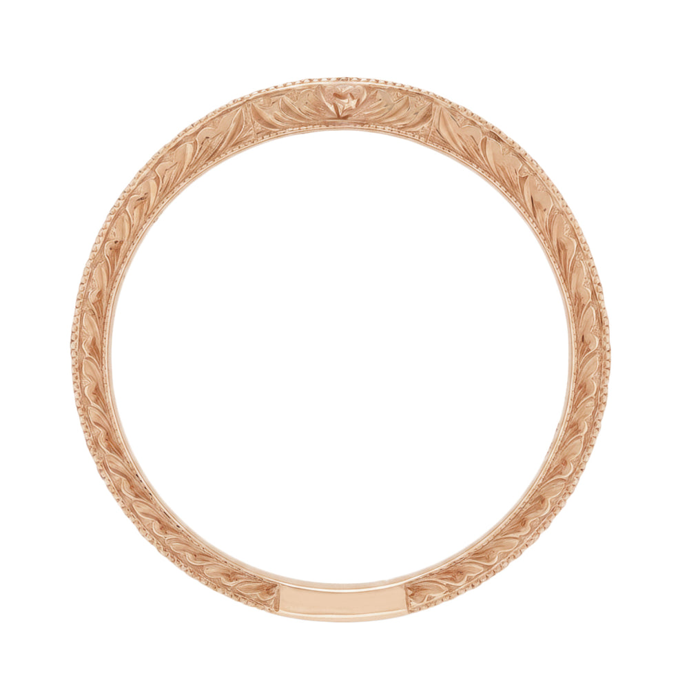 14K Rose Gold Royal Crown Hugger Diamond Wedding Band - Item: WR460R1D-LC - Image: 3