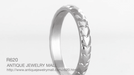 Palm Leaves Carved Wedding Ring in White Gold - 3mm Wide