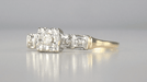 Petite Vintage 1940's Diamond Solitaire Engagement Ring in 14K Yellow and White Gold | Art Deco