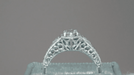 Art Deco Filigree Wheat and Scrolls Diamond Engraved Engagement Ring in Platinum