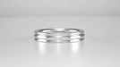 Platinum 1950's Retro Moderne 4mm Double Grooved Wedding Band Ring