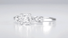 Platinum 1950's Retro Moderne Petite Diamond Engagement Ring