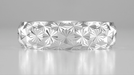 Mid Century Modern Sculptural Vintage Starbursts Engraved Platinum Wedding Band  - 6mm Wide