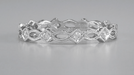Art Deco Filigree Hand Engraved Diamond Wedding Ring in Platinum