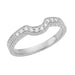 Royal Crown Curved Diamond Wedding Band in Platinum