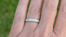 Platinum Art Deco Engraved Scrolls Diamond Wedding Ring