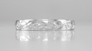 Art Deco Flowers and Leaves Engraved Wedding Ring in Platinum