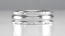 Platinum Circles & Chevrons 1950's Mid Century Modern Sculptural Wedding Band - 6mm Wide