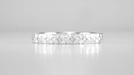 Platinum Hawaiian Hibiscus Flowers Engraved Wedding Band