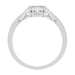 Side of Art Deco Filigree Aquamarine and Diamond Engagement Ring in Platinum - R298PA