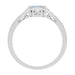 Side of Art Deco Filigree Aquamarine and Diamond Engagement Ring in Platinum - R298PA
