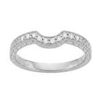 Royal Crown Curved Diamond Wedding Band in Platinum