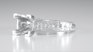 Platinum X & O Kisses 1 Carat Princess Cut Diamond Art Deco Engagement Ring Setting