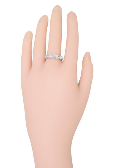 Danielson Filigree Diamond Art Deco Vintage Platinum Wedding Band - Size 9 1/2 - alternate view