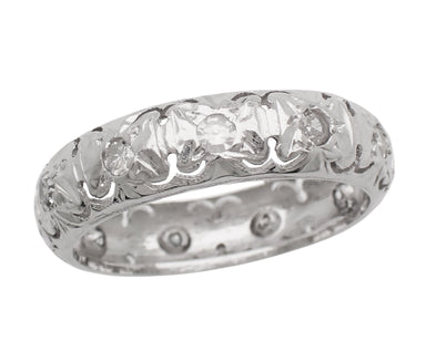 Art Deco Diamond Antique Flanders Wedding Ring in Platinum - Size 5 1/2