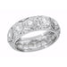Ardsley Art Deco Honeycomb Filigree Engraved Antique Wide Diamond Wedding Ring in Platinum - Size 6.5