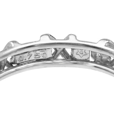 1980's Retro X Kisses Vintage Diamond Wedding Band in 18 Karat White Gold - Size 6 1/4 - alternate view