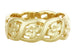 Mid Century Scrolls and Pansy Flowers Yellow Gold Open Filigree Wedding Ring